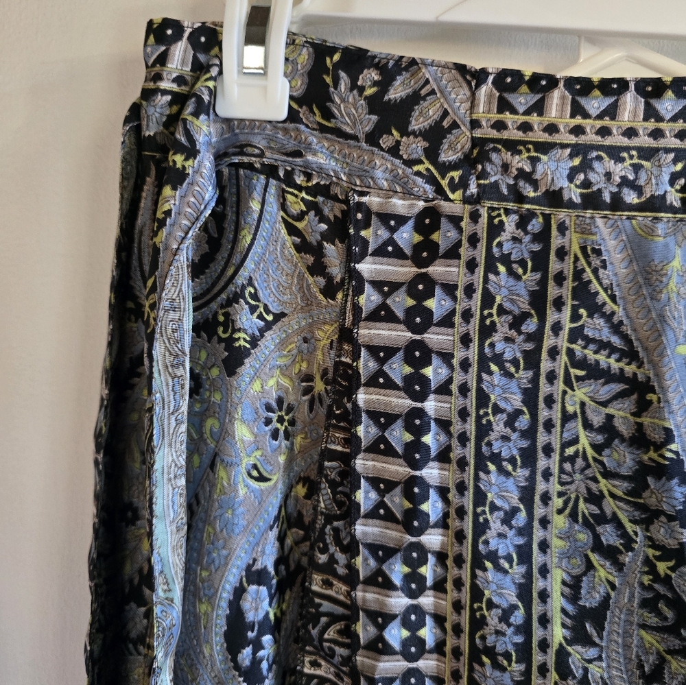 Iris Impressions Reversible Wrap Elegant Paisley Print Skirt Large - Picture 8 of 8